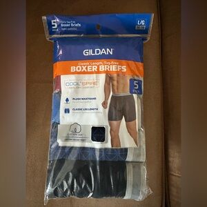 Gildan men’s 5 pack of Large (36/38) moisture wicking boxer briefs - brand new